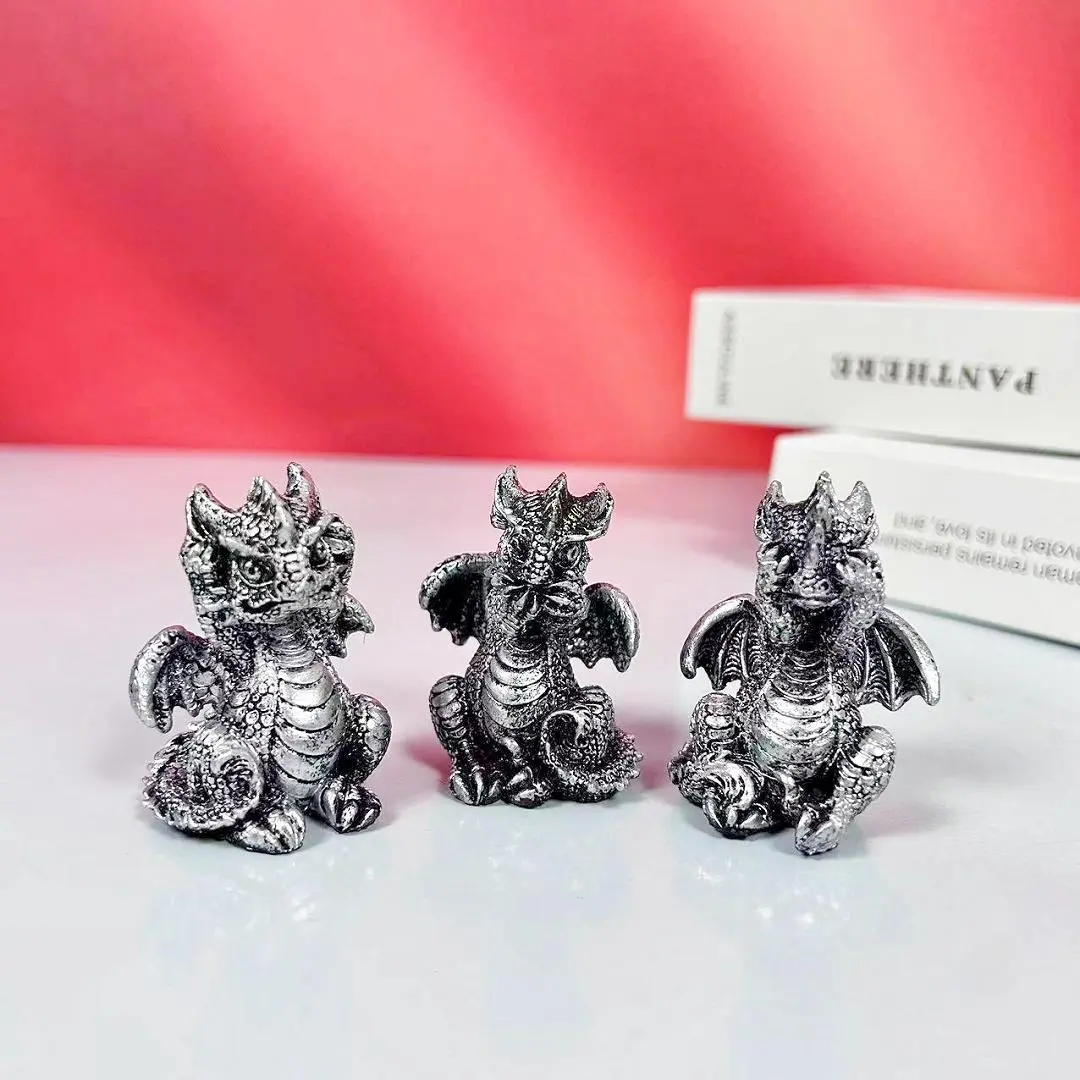 Cute Dragon Design Resin Ornament for Room Decor, 3 Counts Mini Dragon Statue, Resin Home Decor, Boyfriend Gifts, Cute Collectible Figurines, Resin Animal Sculptures, Decorative Sculptures, Home Decor Ornaments, Home Decoration Collectible