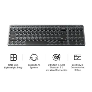 Keychron B4 Pro Wireless Keyboard – Ultra-Slim 96% Layout with Numpad, Long Battery Life & Triple-System Support