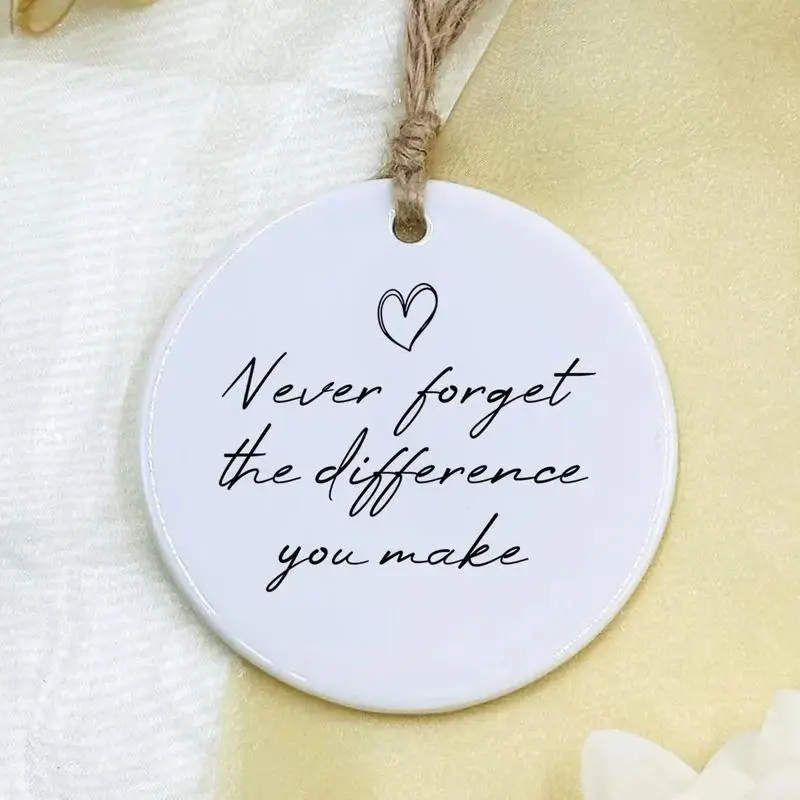 1pc Ceramic Keepsake, Appreciation Token For Staff, Colleagues, Teacher, Thoughtful Present For Friends, Thank You Inspirational Decorative Item, Ornaments