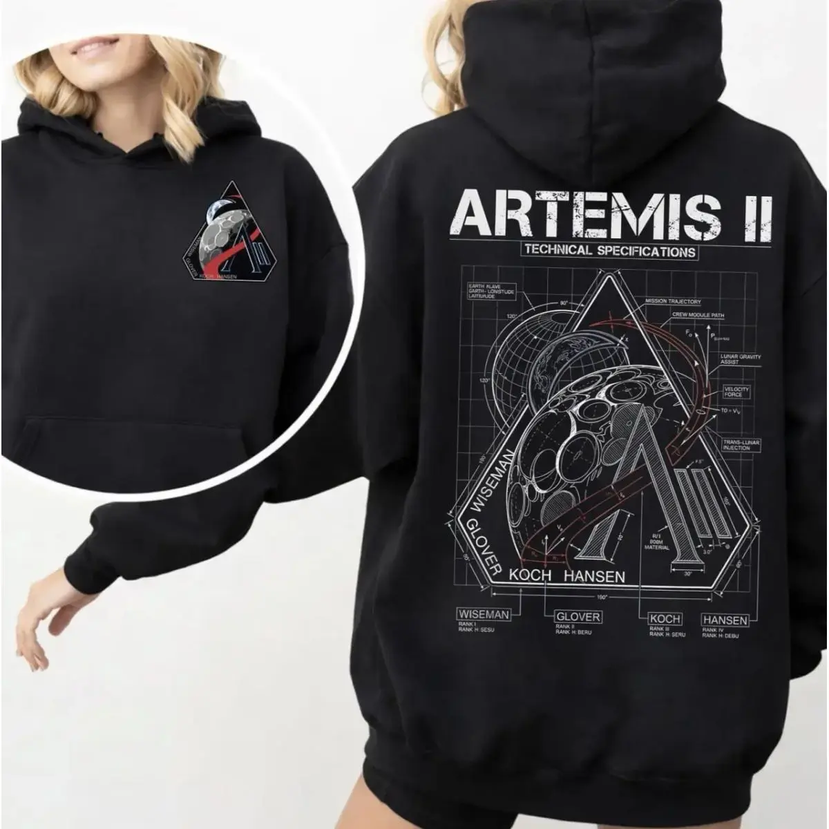 Nasa Artemis Ii Sls Launch Hoodie 2 Side, Space Moon Mission Tee, Artemis Ii 2026 Rocket Launch T Shirt, Future Moon Mission Sweatshirt, Unisex Sweater Pullover Tee