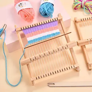 1set/pack Wooden Handloom - Small Crafts Set, Wooden Weaving Loom Tapestry Loom Weaving Kit Weaving Board for DIY Fashion Hand-Knitted Machine, Knitting Supplies