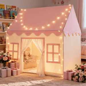 Play Tent for Kids Indoor - Kids Play House Indoor Toddlers Play Tent Large Toddler Toy House Birthday Gift for Boys & Girls Playroom Decor (Pink Playhouse)