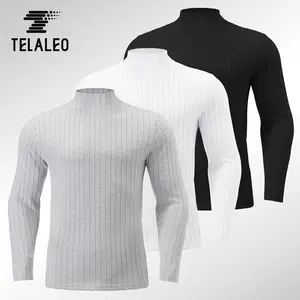 TELALEO 3 value pack Men’s Knit Mock Neck Long Sleeve Shirt – Warm Half Turtleneck Pullover Top, Soft Thermal Sweater for Fall & Winter