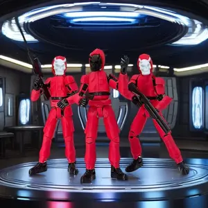 T13 Multi-Joint Movable Doll Model Toy Action Figures with Devil Mask, Assembled Figurine Rich Accessories for Gamers, Perfect Gift for Birthdays & Holidays