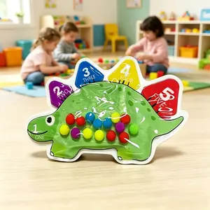 Dinosaur Number Sensory Fidget Toy for Toddlers 3-5, Montessori Color Sorting Fine Motor Game, Preschool Quiet Travel Calm Down Educational Gift