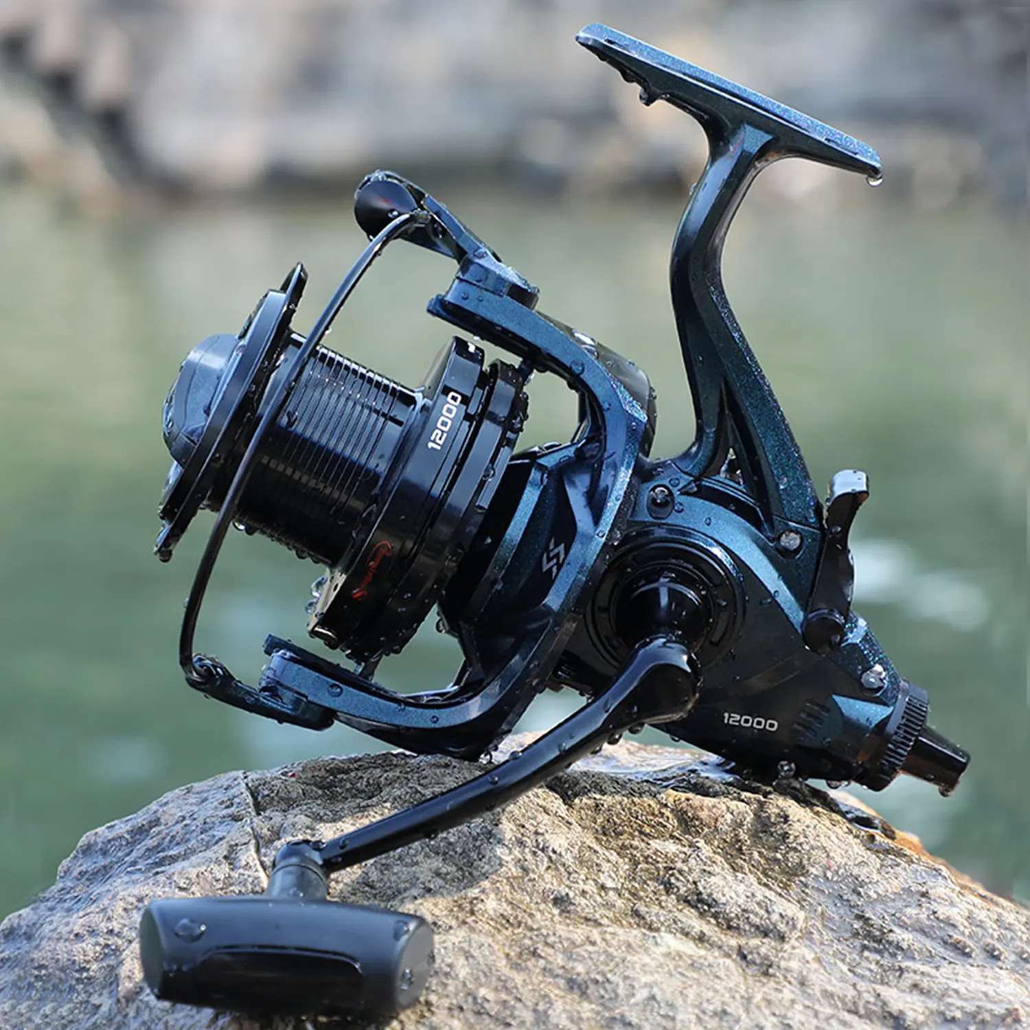 Sougayilang Surf Fishing Reel Ultra Smooth Powerful Spinning Reel 10000/11000/12000 for Saltwater and Freshwater Fishing Gear Baitfeeder Ball Bearings, Instant Lock