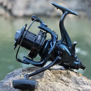 Sougayilang Surf Fishing Reel Ultra Smooth Powerful Spinning Reel 10000/11000/12000 for Saltwater and Freshwater Fishing Gear Baitfeeder Ball Bearings