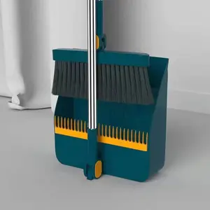 Long Handle Rotatable Broom, Dustpan & Brush Set, Rotating Broom, Blue Efficient Floor Cleaning Tool with Comb Tooth for Hard Floors, Perfect for Home, Kitchen, Bedroom, Office, and Outdoor