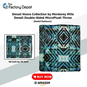 Monterey Mills Denali Double-Sided Micro Plush Throw Radial Radiance 60x70 Soft Cozy Striped Design for Living Rooms and Bedrooms