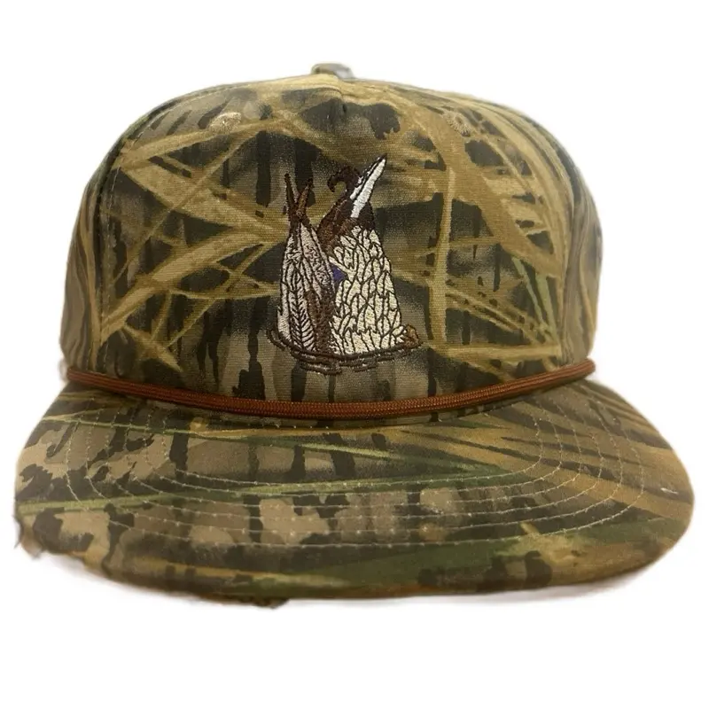 Shadow Grass Feeding Mallard Camo Hat with Unique Embroidered Design