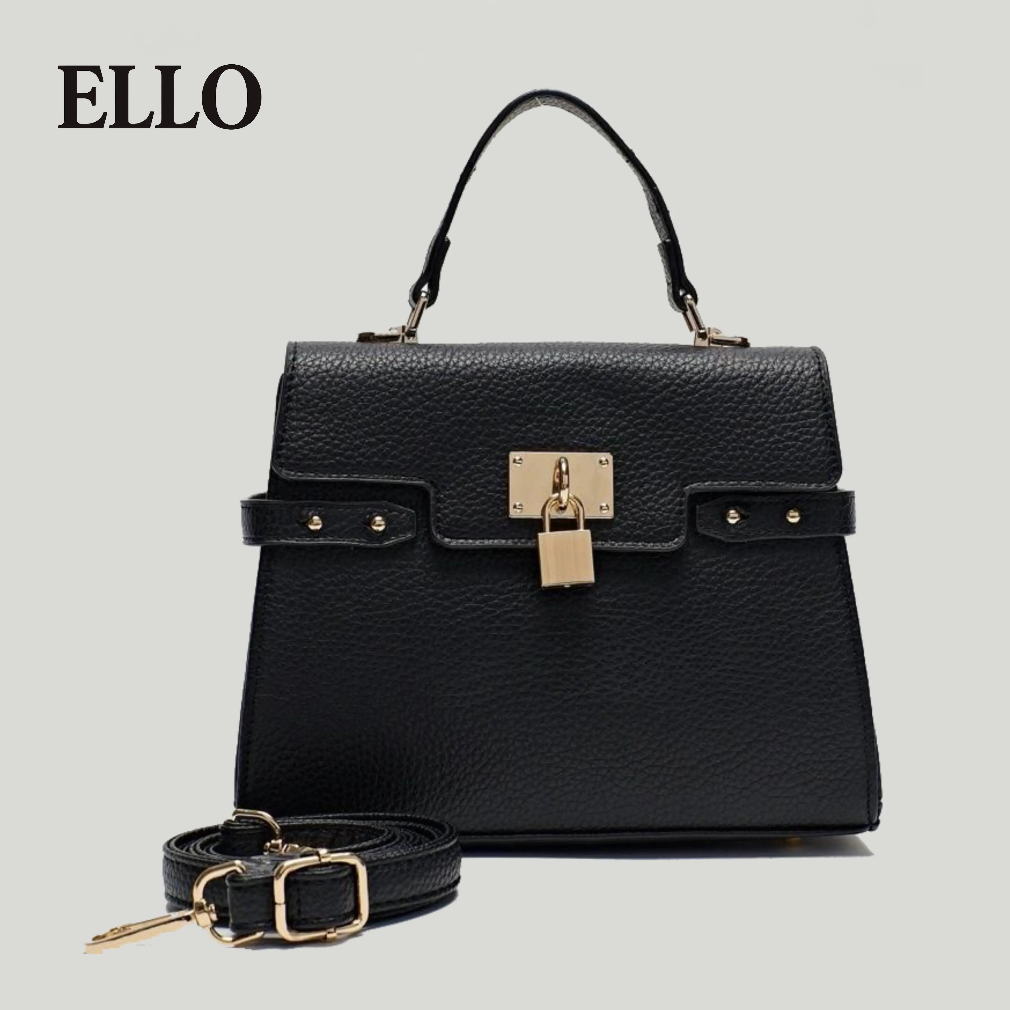 Women’s Multi-Color Elegant Textured Zipper Shoulder Bag – Structured Vegan Leather Top Handle Purse with Gold Lock Closure, Adjustable Strap