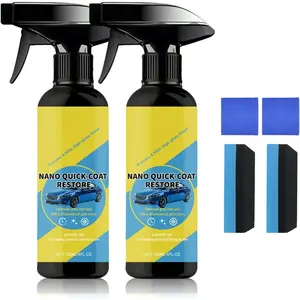 2 count Nano Quick Coat Restore  Coating ,  Automobile Quick-Acting Coating Agent for  Ceramic Sealant Extremely Hydrophobic & Protection Waterless  Wash  Showroom Gloss
