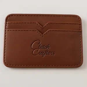 Clutch Crafters Magic Folding Wallet - Brown Leather Style with Embossed Logo Design