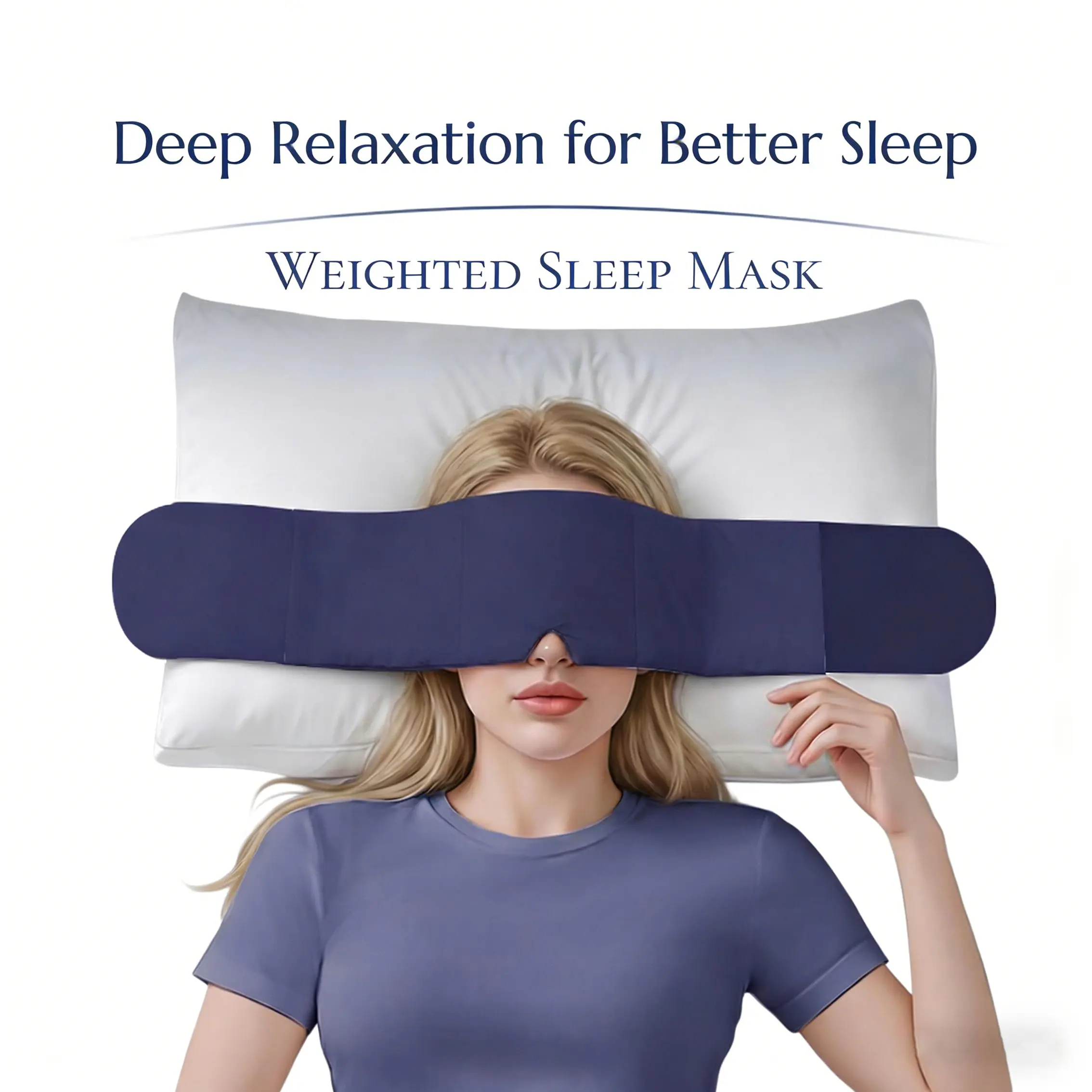 Weighted Sleep Mask for Deep Sleep Blackout Eye Mask for Side Sleepers Dual Fabric Ice Silk and Fleece Sleep Mask Strap Free Velcro Design Lash Extension Friendly Soft Comfortable Eye Cover for Travel Nap Home Office Portable Sleep Mask for Women Men,summ
