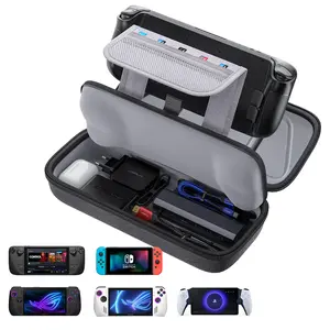 JSAUX Carrying Case Compatible with Steam Deck/ROG Ally/Switch 2, Protective Hard Shell Carry Case Built-in Charger & Docking Station Storage, Portable Travel Bag for Steam Deck OLED/ROG Ally X