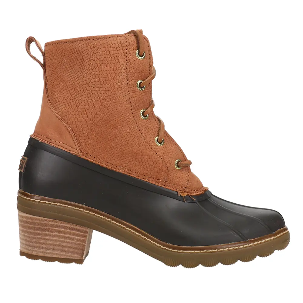 Sperry Womens Saltwater Embossed Lace Up Casual Boots Ankle Low Heel 1-2" - Brown