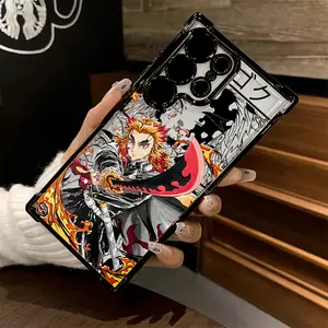 Vintage-Inspired Inspirational Demons Anime Slayers Rengoku Kyoujurosu Phone Case for Samsung Galaxy S25, S24, S23, S22 FE Ultra Plus 4G/5G - Shockproof Transparent Soft Back Cover, Vintage Phone Case, Tempered Glass Phone Case