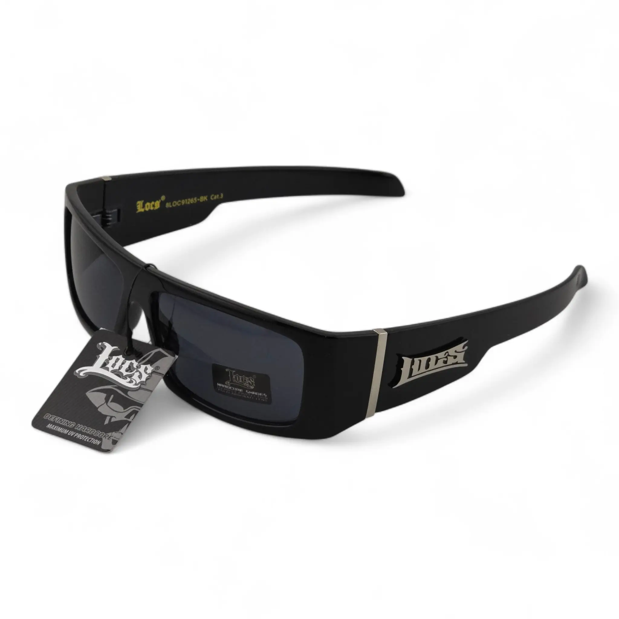 OG LOCS Fit Wrap Slim  Around Style Side Logo Trendy Super Dark Sunglasses
