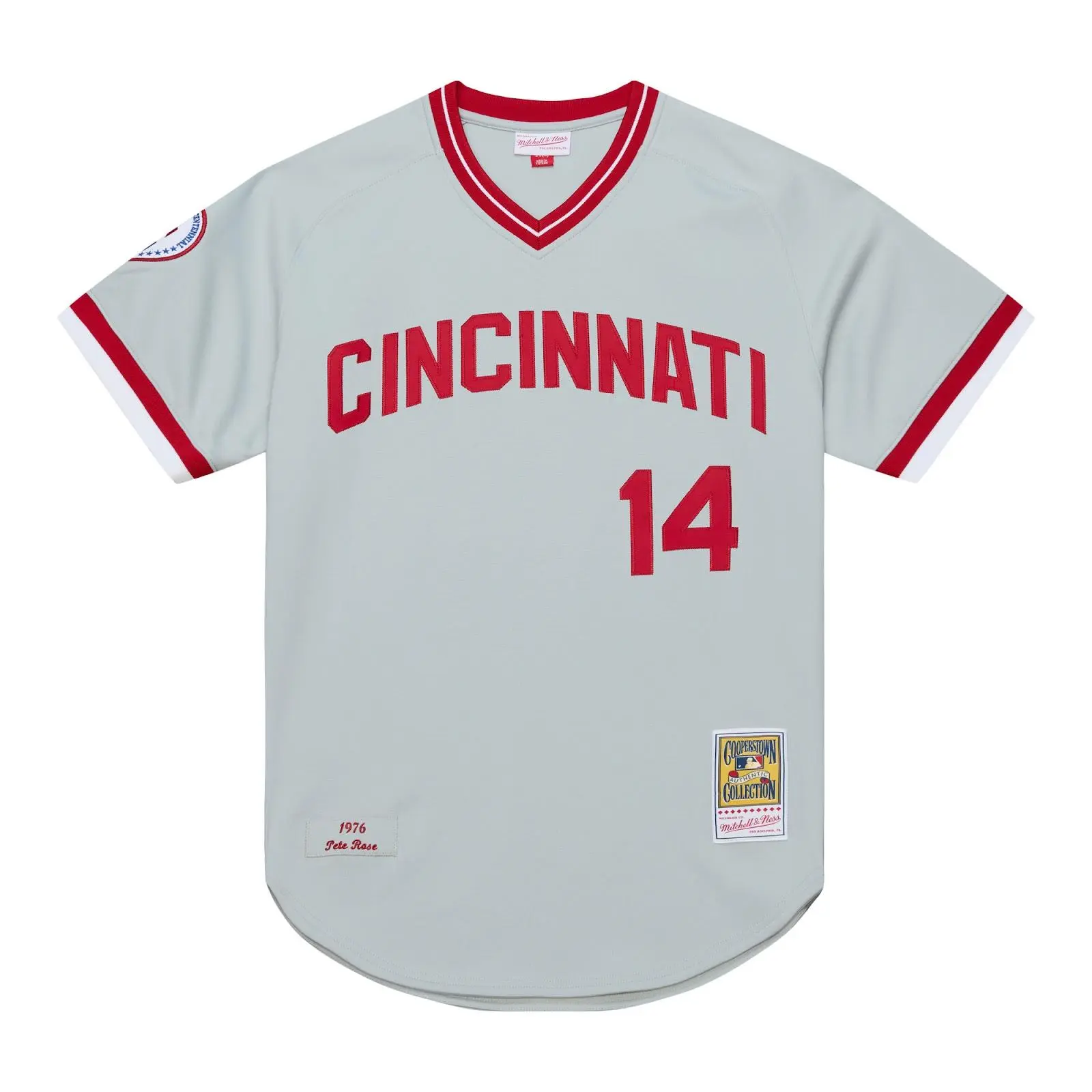 Pete Rose Cincinnati Reds 1976 Gray Authentic Jersey MLB Throwback Baseball Cooperstown Fan Gear Mitchell & Ness