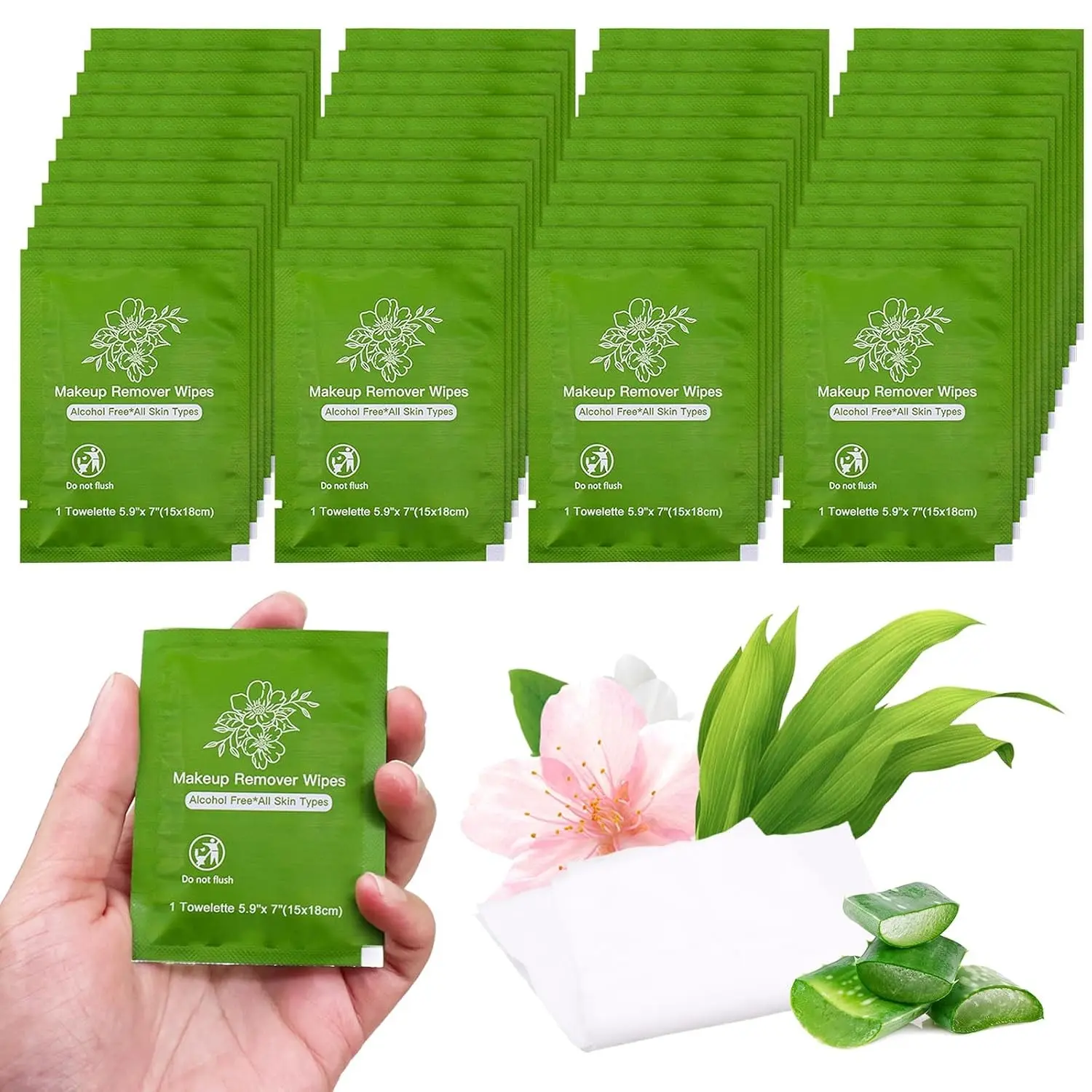 100 Makeup Remover Wipes Bulk Individually Wrapped Travel Makeup Wipes