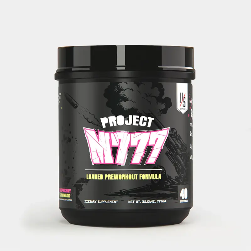 UXO Supplements Project M777 Preworkout Raspberry Lemonade 35.04oz 40 Servings High Stim Energy Focus and Pump for Extreme Gym Enthusiasts Dietary