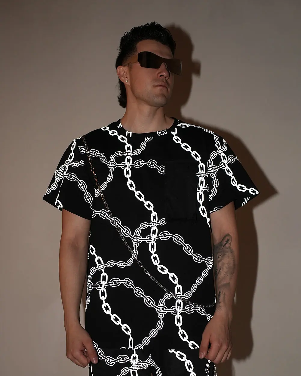 Power Surge Silver Reflective Chain Men's Tee