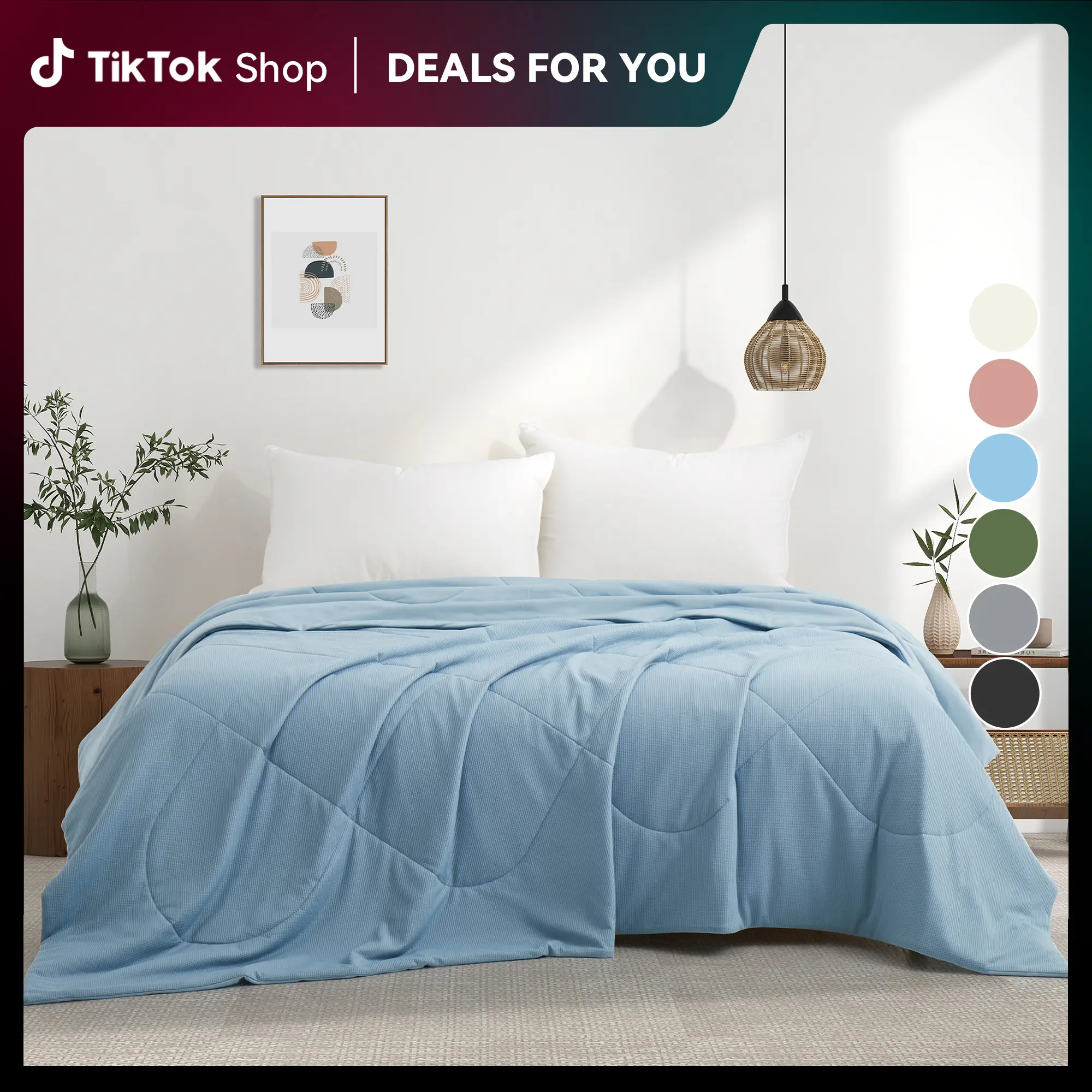PEACE NEST Cooling Blanket - Lightweight Absolute Chill Option for Hot Sleepers, Double-Sided Waffle Texture & Smooth Throw, Breathable for Night Sweats & AC Rooms, Machine Washable, Holds Shape, Cooling Blankets, Absolute Chill Blankets