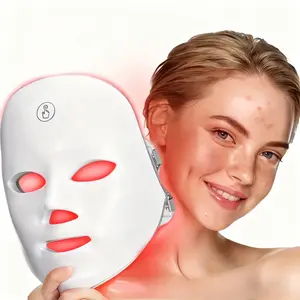 2026 New 7 Color Light Mask, Home Photon Skincare Beauty Mask, Facial Beauty Instrument, Anti-Wrinkle Acne Treatment, USB Charging, Facial Therapy for Women & Young Girls, Facial Beauty Machine, LED Mask, Led Face Mask