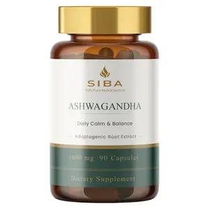 SIBA Ashwagandha Capsules - 120 Vegan-Friendly Plant-Based Supplement for Daily Wellness & Nervous System Support - 10000mg Ultra Pure High Absorption - Healthcare, Edible