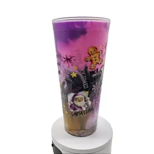 24oz Christmas Santa Paint Swirl Snow Globe Tumbler for All Occasions