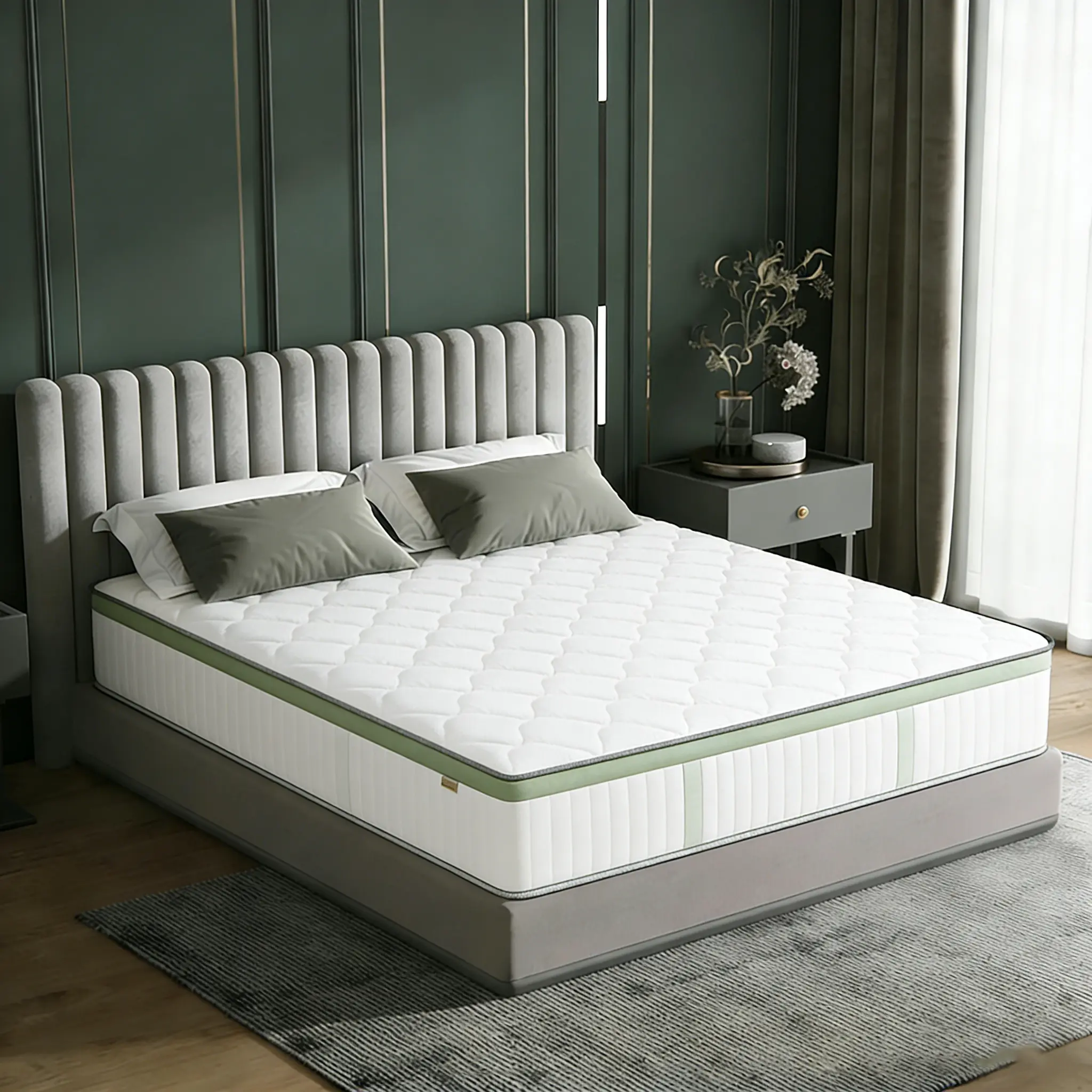 Queen Mattress - 12 in Hybrid Mattress in a Box, Memory Foam & Pocket Springs, Medium Plush Supportive Feel, Motion Isolating, CertiPUR-US Certified, Fiberglass-Free, Sleep Enhancer for Master Bedrooms, Fast Delivery, 24-Hour Support, Free Return