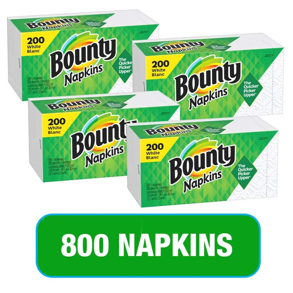 12.1 in. x 12 in White 1-Ply Napkins (200-Count, Multi-Pack 4)