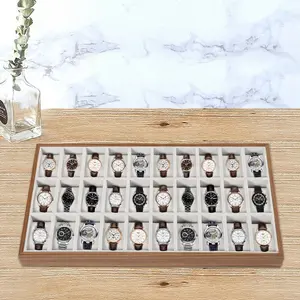 30 Slot Men Watch Box Wooden Display Case Organizer Show Tray Jewelry Storage Watch Storage Box Display Case