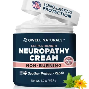 OWELL Naturals Non Burning Neuropathy Cream - 2 oz Lightweight Moisturizer with Arnica, Shea Butter, Jojoba - Non-Greasy Daily Hydration for Dry Sensitive Skin