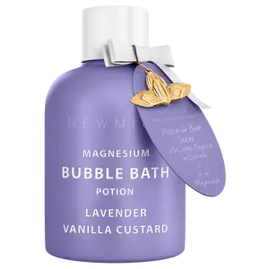 Magnesium Bubble Bath | Lavender Vanilla Foaming Soak | Long-Lasting Bubbles | Moisturizing & Muscle-Relaxing Spa Bath | All-Natural Stress Relief