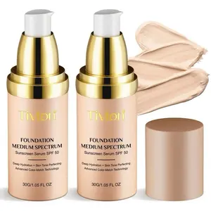 2x Color Changing Liquid Foundation, Long Lasting Moisturizing Flawless Base Foundation, Lightweight Formula Foundation, Makeup Cream, Suitable for Dry Skin, Makeup Product for Women Gift, Hydrating Cosmetic, Glow Makeup Cream, Topical Cosmetic