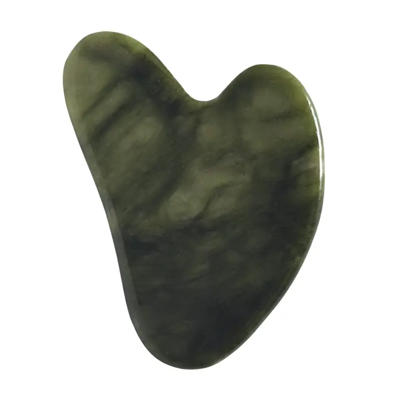 Apintop Natural Jade Stone Gua Sha -Heart Shaped - Single Item Skin Care Facial Slimming & Massage Tool, Heart-Shaped for Lymphatic Drainage, Puffiness Relief, Calming Valentine Gift