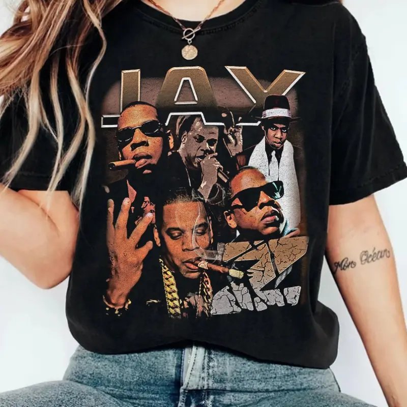 Vintage Style Jay-Z T-Shirt - New Bootleg 90s Black Tee, Music Rap
