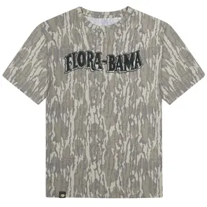 Mossy Oak Washed Out Camo Tee FLORA-BAMA Printing Original Bottomland Pattern, FLORA-BAMA Printing Mossy Oak Original Bottomland Short Sleeve Camo Shirt