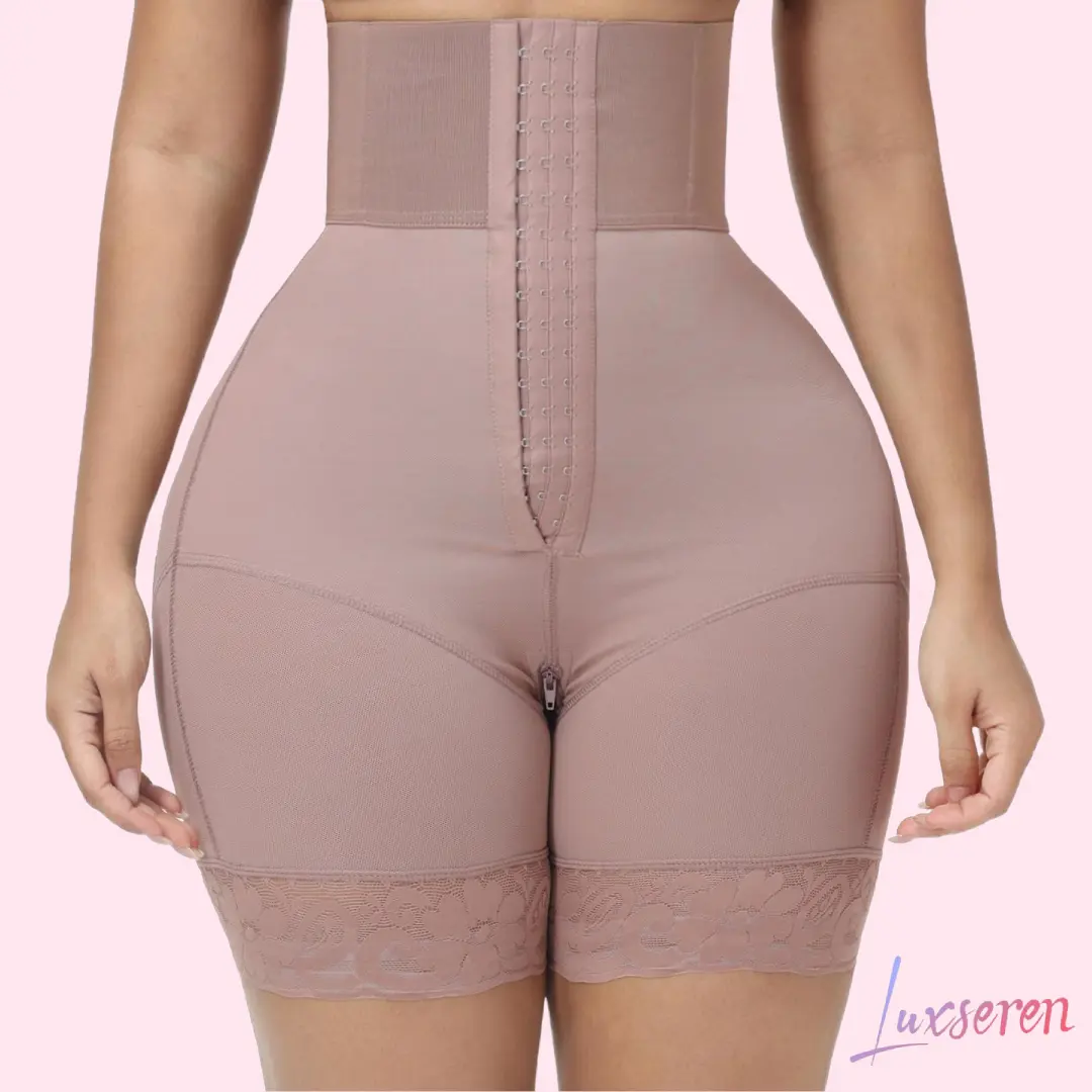 LUXSEREN Women's Shapewear Boyshorts, High-Waist Tummy Control Panties with Firm Compression and Adjustable Crotch, Nylon Spandex Body Shaper