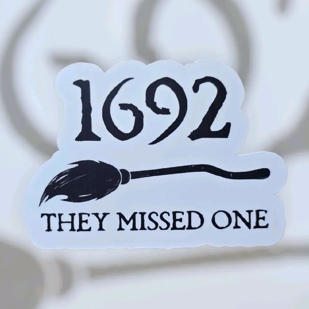 1692 Salem Witches They Missed One Waterproof Holographic Sticker for Kindle Accessories Tumbler Decal Modern Design Easy Application