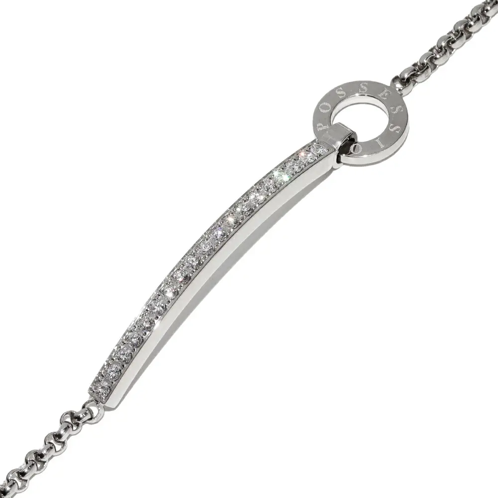 Pre-owned Piaget 18K White Gold (Au750) Small Leather Goods K18 White Gold Possession Bracelet Size 16/18