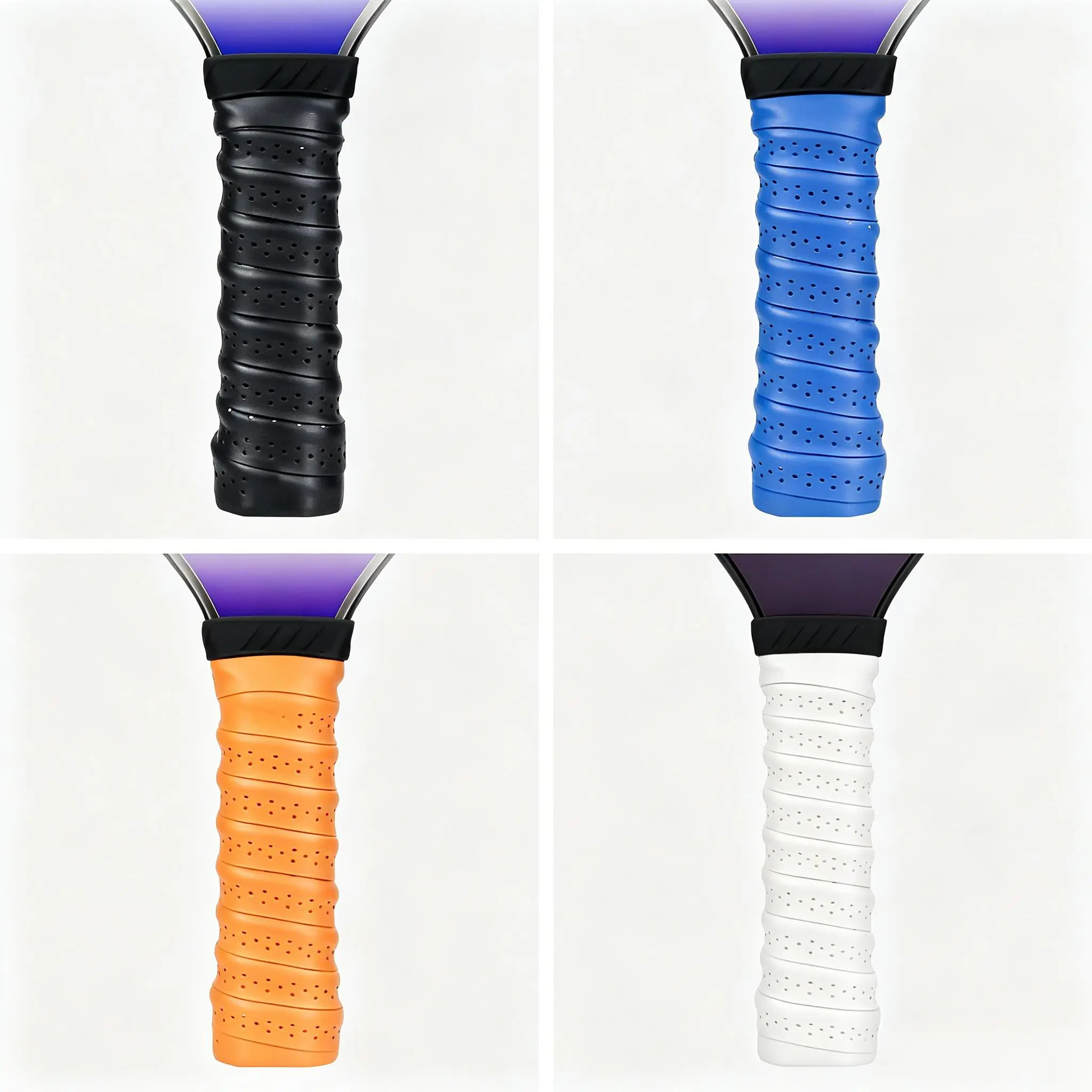 4-Pack Polyurethane Racket Overgrip, Soft Anti-Slip & Absorbent Racket Protector for Tennis, Badminton & Squash Players, Multi-Color, Sports Rackets, Badminton Players