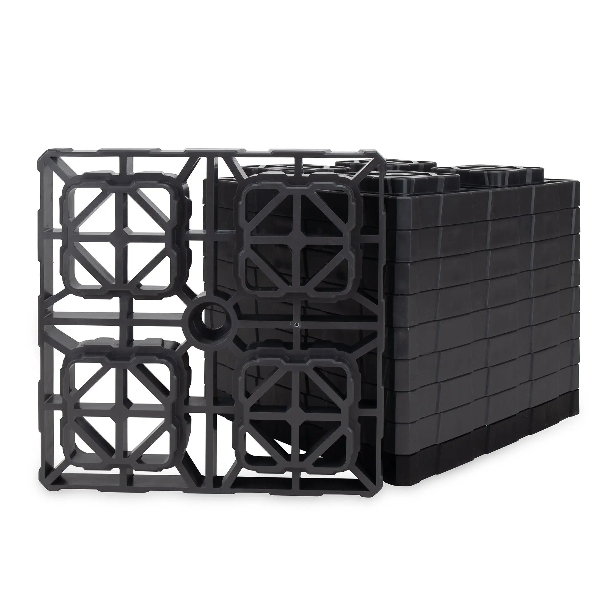 Camco 10 Pack Fasten XL RV Leveling Blocks, Interlocking Design, 10.5" x 10.5"