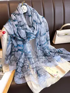 Women's Elegant Lightweight Scarf, Fashionable Large Scarf for Women, Casual Versatile Scarf for All Seasons, Fashion Accessories for Daily Wear