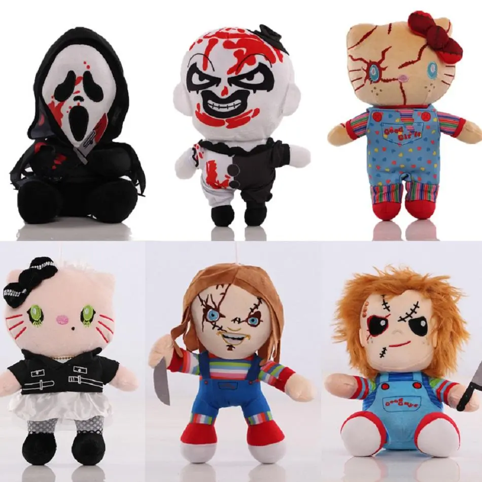 Cartoon TERRIFIER 3 Hello Kitty Clown Horror Kawaii Creative Plush Toy Plush Stuffed Doll Kids Halloween Gift Room Decorate Doll