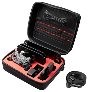 【Back to School】Switch Case for  Switch 2 and Switch OLED Model, Portable Full Protection Carrying Travel Bag with 18 Game Cards Storage for Switch Console Pro Controller Accessories Black