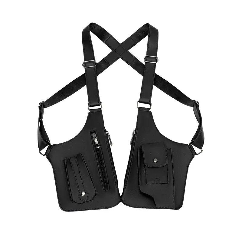 Men's Double-Shoulder Holster Bag, an Anti-Theft Safe Underarm Carry Pack with Zipper Pockets for Travel, Supermarket, Adjustable Webbing, Travel Safe, Underarm Pack, Concealed Compartments, Hidden Ziplock, Water‑Resist Nylon