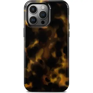 Cute Aesthetic Tortoise Shell Smartphone Casing, Slim Shockproof Protection Accessory for iPhone 12 Pro Max to 17, MagSafe Compatible, Brown Retro Turtle Amber Cheetah Leopard Print Vintage Union Jack Cellphone Cover for Women