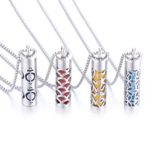 Long Stainless Steel Aromatherapy Necklace Perfume Diffuser Essential Oil Diffuser Pendant Necklace Jewelry